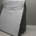 Bedluxe Wedge Pillow, 10 inch Bed Wedge Pillow for Headboard, Pillow Wedge for Acid Reflux Relief, Sleeping, Back Pain Relief, Snoring, Triangle Pillow Wedge - Cooling Memory Foam Top, White/Grey