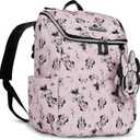 Disney Diaper Bag Backpack with Changing Pad Minnie Mouse – 16” Nylon Baby Bag for Parents, Insulated Bottle Holders, Multiple Storage Pockets