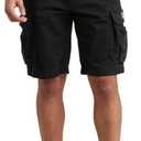 UNIONBAY Men's Survivor Belted Cargo Short-Reg and Big & Tall Sizes (52, Black)