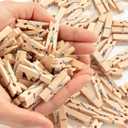 Mr. Pen- Mini Wooden Clothes Pins for Photo, 1.4 Inch, 132 Pack, Small Craft Clips for Card Making, Hanging Pictures, Party Favors, DIY Art Projects, Miniature Decorations, Durable Spring