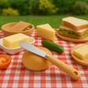 Butter Knives Set of 2, Wood Handle, Durable Stainless Steel Blade, Butter Knife for Smooth Spreading Butter Cream Cheese Jam, Ideal for Bagels, Sandwiches, Butter Knife Spreader 7.5 Inches