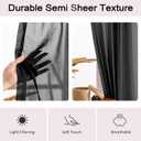 Pinch Pleated Sheer Curtains 80 Inches Long Light Filterring Sheer Semi Voile Drapes Pinch Pleated Curtains for Living Room Bedroom(Black, 42 W x 80 L, 2 Panels)