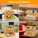 mobzio Fruit Basket Stand, 2 Tier Fruit Basket for Kitchen Counter, Produce Basket for Fruit and Vegetable Storage, Bamboo Basket Fruit Bowl Display Rack, Fruit Holder Snack Organizer