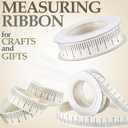 Wavwavw 2 Pack Ruler Ribbon for Craft 10 Yard Teacher Measuring Tape Ribbon Cotton Measure Cloth Seamstress Tape School Themed Crafts and Gifts Supply(Ruler,White)