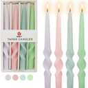 Spiral Taper Candle Long Candlesticks - 10inches Halloween Tapered Candles Green Candle Sticks Colorful Twisted Candles for Wedding Home Party Women Gift,Pack of 4 (23D4P-LIGMIX)