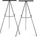 63 1/2'' Aluminum Flip Chart Presentation Easel,2 Pack, 35" W x 15" D x 33.5" H