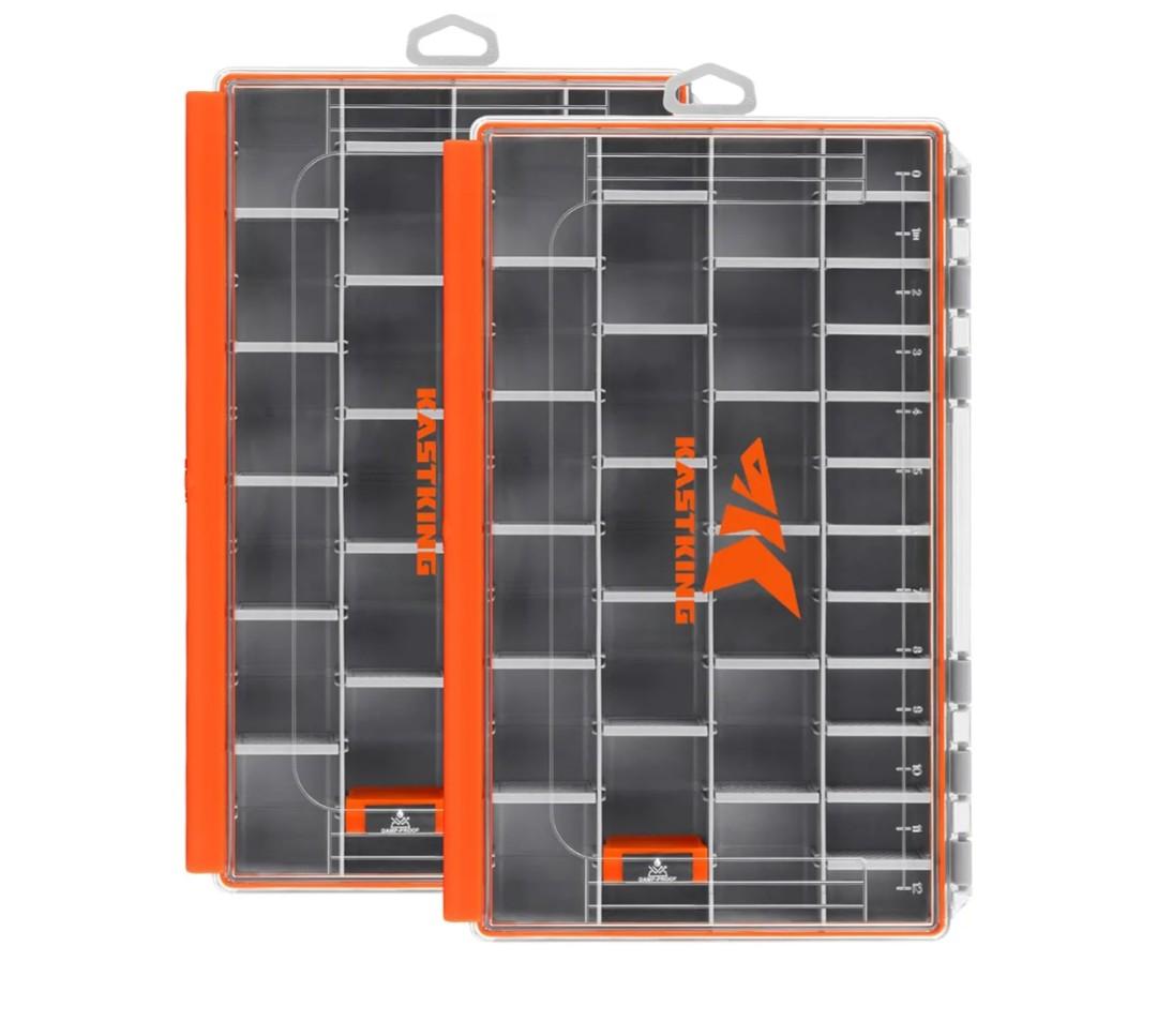 KastKing HyperSeal Waterproof Tackle Box, Waterproof 3600 and 3700 Tackle Trays, Fishing Tackle Box Organizer with Removable Dividers, Lure Box and Terminal Tackle Storage