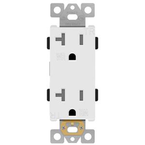 ENERLITES Decorator Receptacle, Tamper-Weather-Resistant, Commercial Grade Outdoor Outlet, Self-Grounding, 20A 125VAC, 2-Pole 3-Wire, 5-20R, UL Listed, 62060-TWR-W, White