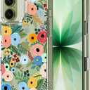 MOSNOVO for iPhone 17 Case | Military Grade 6.6ft Drop Tested | Camera Control | Clear with Pastel Floral Garden Design