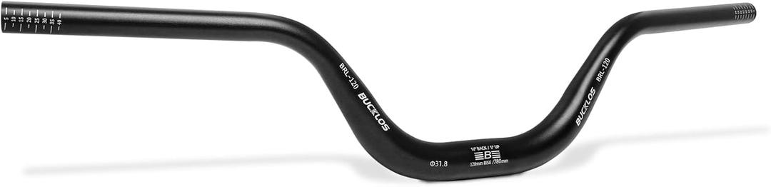 BUCKLOS Mountain Bike MTB Handlebars 25.4/31.8mm - 20/30/50/90/100/120/160mm Rise MTB Aluminum Alloy Handlebar - 720/780mm Extra Long Bicycle Riser HandleBars for E-Bike Folding Bike Downhill Racing.