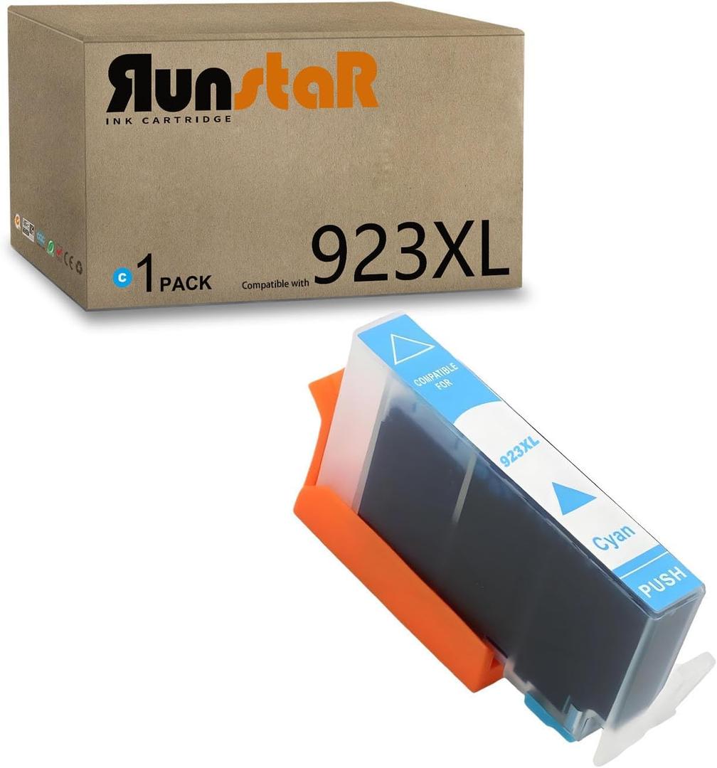 923XL 923e 923 Cyan Ink Cartridge Latest Chip Compatible for HP OfficeJet Pro 8135e 8130e 8139e 8138e 8122e 8120 8124e 8125e 8130 8132e 8134e Printer (1 Cyan)