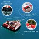 ZOOMBROS Towable Tube for Boating 2-Person, Secure Cockpit Seating for Kids & Family Safety, Heavy-Duty Water Sport Towables Large Capacity with Quick Connector, Less Drag, Extra Large 1-2 Persons