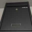 Uniclife Wall Mount Mailbox for Outside, Locking Mail Box, Large Mailbox with Key Lock, Security Mail Box for House, Safe Key Drop Box, Post Box, Steel Cash Drop Box for Home Office School, Black (Blcak)