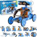 Sillbird Solar Building Robot Kit STEM Gift for Boys Aged 8-13, DIY Science Educational Toys for Kids Teens Birthday, 12-in-1 Solar or Battery Powered Robotic Set with 197 Pieces