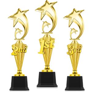 Foilswirl 1st 2d 3rd Place Trophy Plastic Trophy Award for Sports Tournamennt Funny Prize Cup for Football Soccer Competitions Reward Ceremony