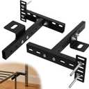 Long Headboard Bracket Adjustable Bed Base Bed Extra Thick Steel Universal Kit Heavy Duty No Noise No Wobble Easy Install Black Compatible Queen King Full Twin