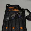 HORUSDY 3 Piece Adjustable Wrench Set, Wide Jaw Black Oxide Wrench, Metric & SAE Scales, Cr-V Steel, for Home, Garage, Workshop