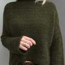 PRETTYGARDEN Womens Mock Neck Oversized Sweaters 2026 Long Sleeve Pullover Fall Sweater Knit Jumper Tops Winter Clothing (Green, M)