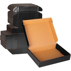 11x8x2 Black Cardboard Boxes 30 Pack, Shipping Boxes for Small Business Mailing Boxes, Corrugated Packaging Boxes