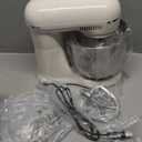 Kitchen in the box Stand Mixer,3.2Qt Mini Electric Food Mixer,6 Speeds Portable Lightweight Kitchen Mixer for Daily Use with Egg Whisk,Dough Hook,Flat Beater (White)