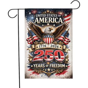 14 x USA 250 Years of Freedom Garden Flag 1776-2026 Patriotic American Eagle Yard Flag, Independence Day Outdoor Decor, 4th of July Lawn Banner