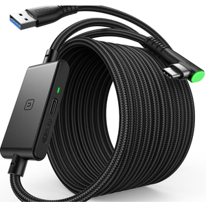 INIU Link Cable with Charging [16ft] for Meta Quest 3s Oculus Quest 3 Quest 2/Pro, Pico 4, PC VR, Steam VR, USB 3.0 High Speed Data Cable, USB C Charger Cord for VR Headset Accessories