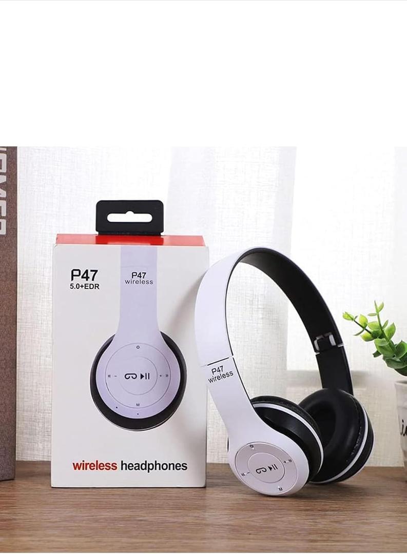 Wireless Headphones Over Ear P47 Super Bass 5.1, Volume Control, Bluetooth, Card Support SD, LED Lights, Compatible with Apple & Android, Built-in Microphone, FM Radio
