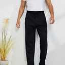 Gihuo Men's Winter Fleece Pants Sherpa Lined Sweatpants Active Running Jogger Pants (Black, M)