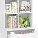 UTEX Kids Bookshelf and Toy Storage Organizer, Toddlers Bookcase with Cubbies, Adjustable Wood Shelf with Drawer for Bedroom, Playroom, Nursery, White