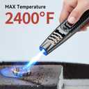 Torch Lighter, Butane Lighter, Windproof Adjustable Big Jet Flame Butane Torch, Refillable Gas Long Torch Lighter with Safety Lock for Candle Grill Camping BBQ Kitchen Soldering, Gas Not Included