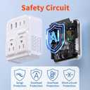 2000W Voltage Converter US to Europe for Hair Dryers, 7-in-1 220V to 110V Converter for European Travel with 3 AC/2 USBA/2 USBC Ports (PD20W), Universal Travel Adapter (White)