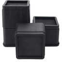 BTSD-home Adjustable Bed Risers 3 or 6 Inch - Heavy Duty Furniture Lifter Set of 4, Supports 2,200 lbs - for Under Bed Storage, Dorm, Bed Frame, Sofa, Table, Chair, Desk - Black