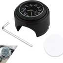 Bicycle Handlebar Clock Motorcycle Car Clock Glow-in-the-Dark, Waterproof Bicycle Clock 2.2-2.54 cm Handlebar Universal (Black)