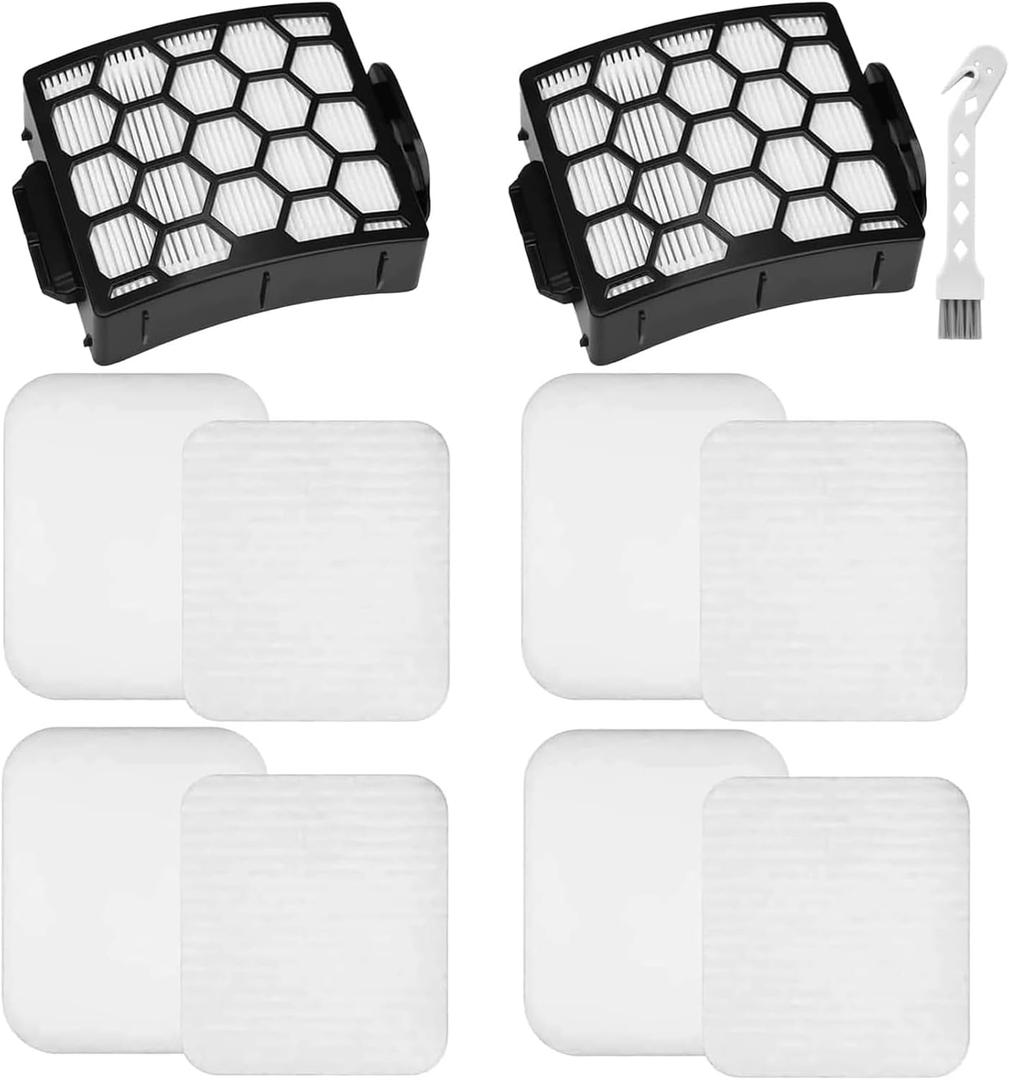 Leadaybetter UV900 Replacement Filters for Shark Performance Lift-Away UV850 UV950 DuoClean Upright Vacuum, Compare to Part # XHF320 & XFFK602UKT (2 HEPA+4 Foam+4 Felt Filter Set)