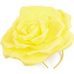 Large Flower Fascinators Womens Derby Hat Wedding Prom Rose Fascinator Hat Tea Party Headpiece with Headband Clip (Yellow)