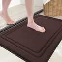 Grandaily Memory Foam Bath Mat Rug 30x20, Ultra Soft, Non-Slip and Absorbent Bathroom Rugs, Machine Wash Dry, Comfortable Bath Carpet for Bathroom Floor, Tub and Shower, Brown