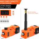 Electric Car Jack Kit 5 Ton 12V Floor Jack Portable Hydraulic Car Jack with Impact Wrench and Tire Inflator Pump for SUV Sedans Tire Change with LED Light, Lifting Height 6 to 17.7 Inch