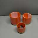 Gepege Ceramic Indoor Pots for Plants, Rainbow Pearl Glaze Planter with Drainage Hole, 6.0 inch+5.0 Inch+4.0 Inch. Orchid Flower Pots (Orange)