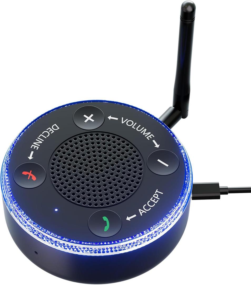 Phone Ringer Amplifier for Hearing Impaired & Seniors, Bluetooth Cell Phone Loud Amplifier with Flashing Lights, Upgrade Speaking Directly 3-Mode Adjustable Receiver, External Ringer for Cellphone