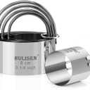 HULISEN Biscuit Cutter Set (5 Pieces/Set), Round Cookies Cutter with Handle, Professional Baking Dough Tools, Gift Package