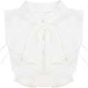 Fumwase Chiffon Detachable Fake Collar Vintage Adjustable Half Shirts Professional Suit Round Blouse Collars Button-Down Shirts for Women (White)