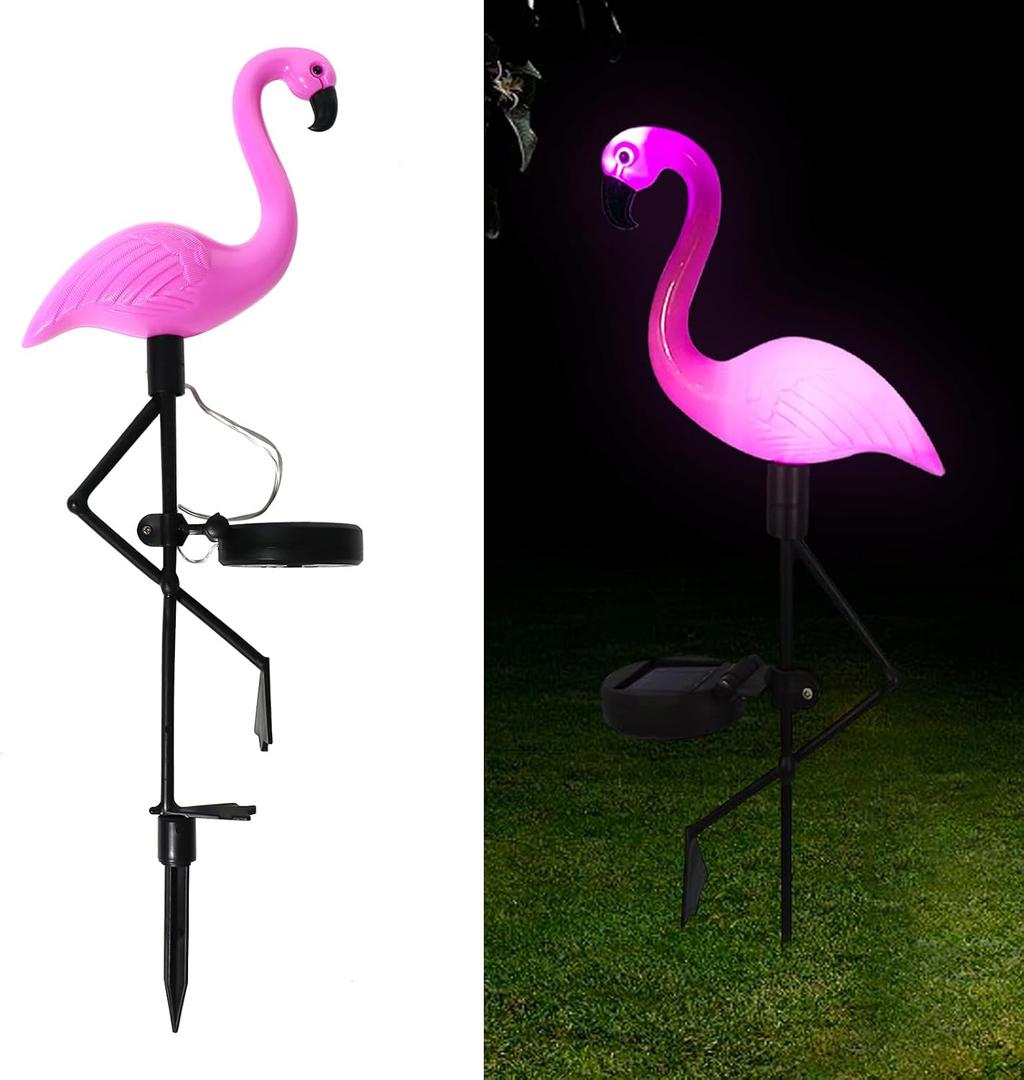 Solar Flamingo Light 1 Pc, Waterproof Solar Garden Lights Outdoor Decor, Pink Flamingo Garden Decor, Birthday Christmas New Home Gift, for Yard Lawn Walkway Pathway