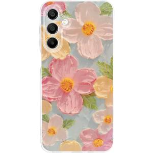 Cute Case for Samsung Galaxy A15 5G, Retro Oil Painting Printed Flowers Galaxy A15 4G Case, Aesthetic Floral Pattern Fade Resistant Soft TPU Shockproof Protective Cover for Girls Women