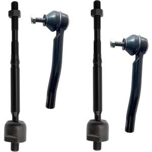 Front Outer and Inner Tie Rod End FITS for Nissan NV200 2013-2021/ Sentra 2013-2019 (2017-2019: 1.8L) / LEAF 2018-2025, Front Inner Outer Tie Rods ES800965 ES800966-4pc Set