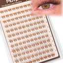 8-12MM Natural Lash Clusters Brown Eyelash Clusters Clear Band Cluster Lashes Cloud-Like Cluster Eyelash Extension Fluffy Individual Lashes Extensions Ageless Beauty (CC Curve,120Pcs)