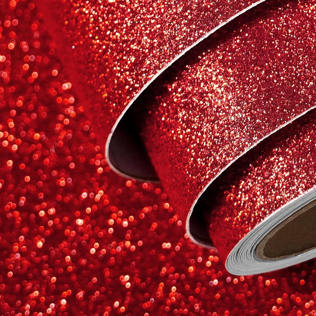 Red Glitter Sparkly Wallpaper 16"W in