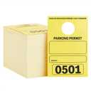 Stockroom Plus Parking Permit Hang Tags, Parking Passes Numbered 501-1000 for Car Mirrors, Events (Yellow) - 500 Pack Car Tag