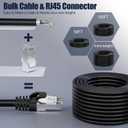 MEIPEK Cat 6 Outdoor Ethernet Cable 328ft/100M (20 RJ45), FTP Cat 6 Shielded Ethernet Cable Bulk, Heavy Duty 23AWG, Weatherproof, UV Resistant, Direct Burial, LAN Cable Cat6 300+ft for Router, Gaming