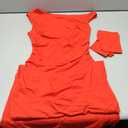 XXTAXN Women's Sexy Formal Off Shoulder Prom Wedding Guest Ruched Tie High Split Bodycon Maxi Dress Red Size S