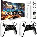 2026 New Wireless Retro Game Console, 23 Emulators and 40000+Games, with Dual 2.4G Wireless Controllers Plug and Play 4K HDMI TV Game Stick (128G) White